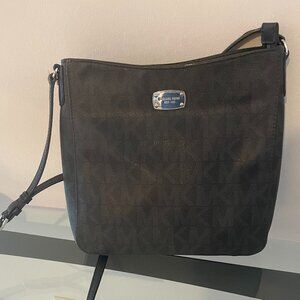 Michael Kors Jet Set Travel Large Logo Messenger Bag - Black